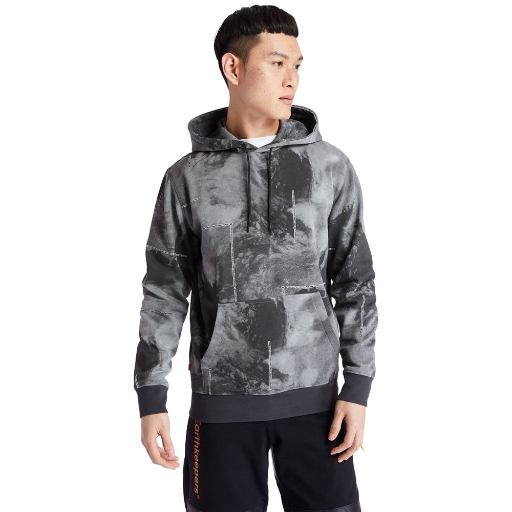 Sudadera Timberland Hombre Reflective Printed Pullover Hoodie Gris Oscuro - Chile OYJ-519824